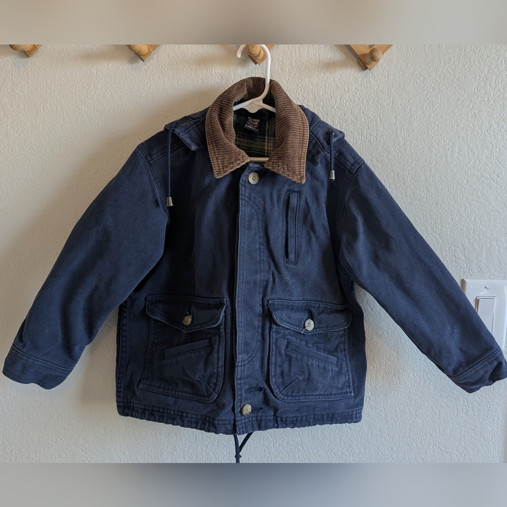 Class Club Boys Navy Barn Jacket Sz 5-6